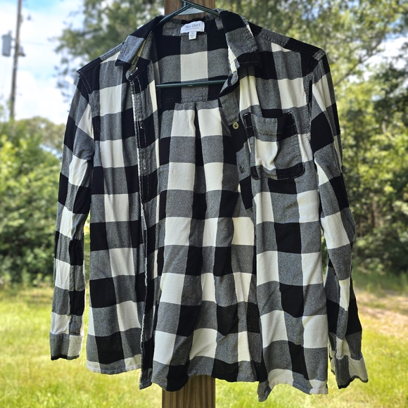 True Craft Black and White Checkered Button Down Shirt Extra Small - Picture 1 of 6